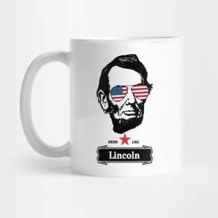 4th of July Shirts for Men Drinking Like Lincoln Abraham Mug